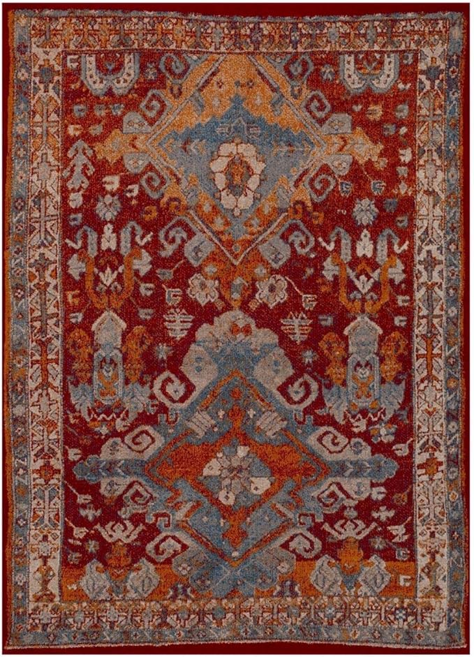 LUXE WEAVERS Moroccan Floral Red 9x12 Area Rug for Living Room