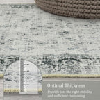 Morebes Vintage Hallway Runner Rug 2x10,Machine Washable Kitchen Runner Rugs Non Skid Washable,Soft Distressed Non-Shedding Carpet Runner for Entryway Foyer Bedside Playroom,Grey