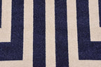 Unique Loom Athens Collection Classic Geometric Modern Border Design Area Rug (8' 0 x 8' 0 Square, Navy Blue/ Beige)