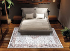 Bloom Rugs Caria Washable Non-Slip 8x10 Rug - Beige/Brown Traditional Area Rug for Living Room, Bedroom, Dining Room, and Kitchen - Exact Size: 7'8" x 10'