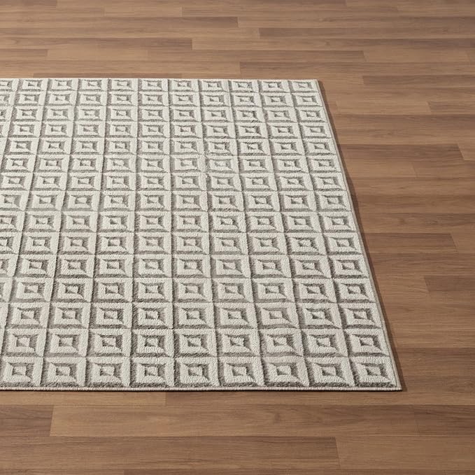 LUXE WEAVERS Geometric Greek Pattern Area Rug, Gray, 8'X10'