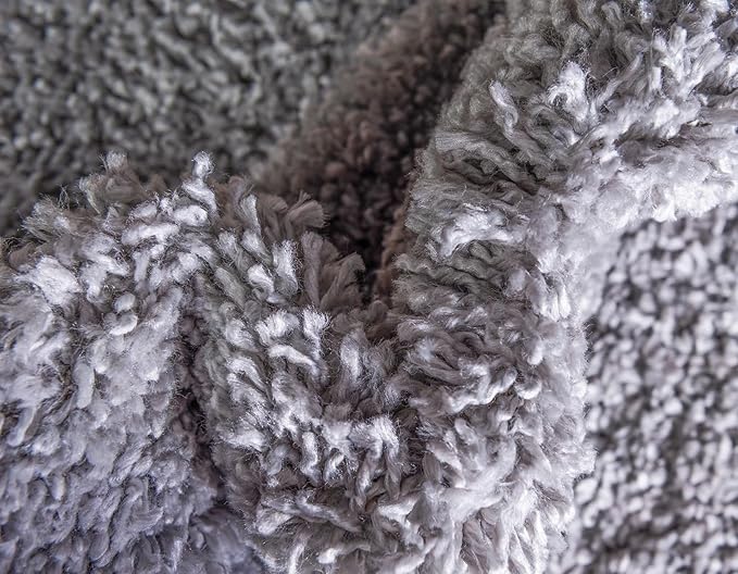 Unique Loom Davos Shag Collection Area Rug - Solid (2' 7" x 16' 5" Runner, Sterling)