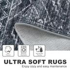 KILOCOCO Boho Kitchen Runner Rug 2x6 Washable Runner Rug, Soft Runners for Hallways Non Slip Printed Distressed Laundry Room Rug, Low-Pile Rug for Entryway/Bedroom/Living Room, Charcoal