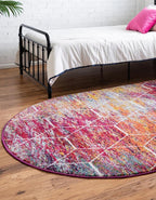 Unique Loom Trellis Frieze Collection Area Rug - Geometric (3' x 5' Oval, Multi/ Ivory)