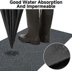 jxgzyy Commercial Front Door Mat 3'11" x 2'8", Non-Slip Indoor Outdoor Doormat, Heavy Duty Runner Rug for Entrance, Porch, Patio, Garage, High Traffic Area, Dark Grey