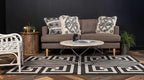 Unique Loom Athens Collection Classic Geometric Modern Border Design Area Rug (5' 0 x 8' 0 Rectangular, Black/ Beige)