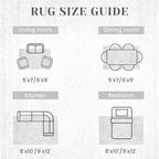 5x7 Area Rugs for Living Room: Washable Vintage Floral Rug Low Pile Non-Slip Boho Carpet for Nursery Bedroom Dining Room (Floral Grey, 5'x7')