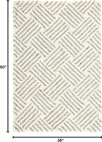 Dash & Albert Layers Grey Hand Hooked Wool Rug, 3 X 5 Feet, Grey/Ivory Geometric Pattern