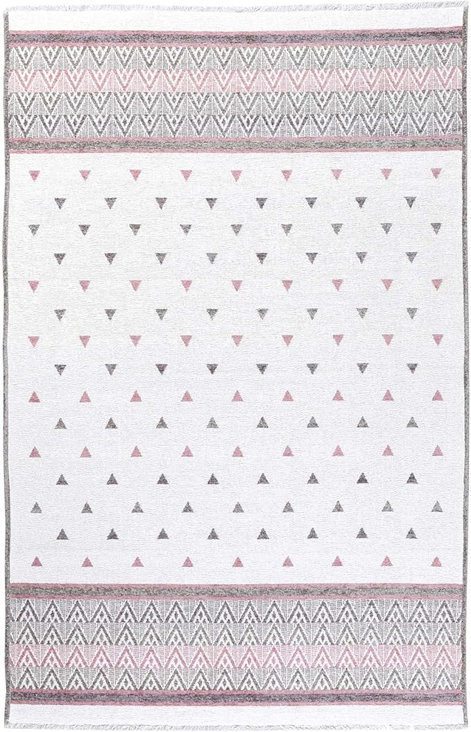 Alfa Rich 3x5 Mauve Gray Off White Washable Area Rugs for Living Room Bedroom Kitchen Decor Runner