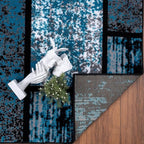 LUXE WEAVERS Modern Geometric Squares 10007 Turquoise 2x7 Area Rug