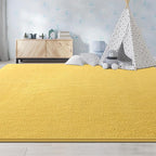 Large Area Rugs for Living Room Bedroom, 6x9 Feet Yellow Rug, Minimalist Modern Shag Rug, Soft Thick Comfy Memory Foam Indoor Carpet, Non-Slip Washable Rug for Boys Girls Dorm Nursery Room Home Decor