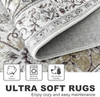 KILOCOCO Hallway Runner 2.6x14 Runner Rug Printed Vintage Floral Washable Rugs Kitchen Runners Soft Non-Slip Low Pile Rubber Backed Runners for Laundry Room Distressed Boho Rugs, Mossy Taupe