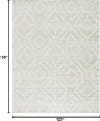 SAFAVIEH Adirondack Collection Area Rug - 10' x 14', Ivory & Green, Modern Diamond Distressed Design, Ideal for High Traffic Areas in Living Room, Bedroom, Dining (ADR131Y-10)