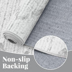 jinchan Hallway Runner Rug 2x10 - Moroccan Kitchen Machine Washable Runner Rug Modern Geometric Soft Faux Wool Ultra-Thin Low-Pile Non-Slip Carpet for Laundry Room Bedroom Farmhouse (2x10ft, Grey)