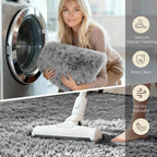 2x6 Solid Fluffy Grey Area Rug – Washable, Durable, Small Bedroom Runner Rug, Non-Slip Shag Rugs for Hallway, Living Room, Bedroom, Bedside, Dorms, Kids Room, Nursery Rooms, Soft Indoor Carpet