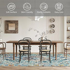 Easy-Going Area Rug 6x9 Washable Boho Rugs for Living Room Non-Slip Bedroom Rug Low Pile Lightweight Medallion Distressed Throw Rug for Dining Room Kitchen Home Office Carpet, Vintage Multi