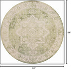 Nourison Home Astra Machine Washable Blue Green 7'10" x Round Area Rug - Easy Clean, Non Shedding, Bed Room, Living Room, Dining Room, Kitchen (8' x Round)