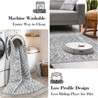 Wonnitar Washable Rug Runner for Kitchen, 2'6"x10' Moroccan Extra Long Runner Rugs for Hallways, Boho Non-Shedding Low Pile Floor Carpet Runner for Entryway Living Room (Silver Grey,2'6"x10')