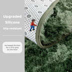Andency Soft Area Rugs for Living Room Bedroom, 3x5 Non-Slip Fluffy Shag Carpet, Indoor Floor Fuzzy Shaggy Living Room Plush Rug for Kids Dorm Nursery Home Decor Aesthetic, Tie-Dyed Army Green