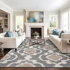 Rugshop Cozy Moroccan Trellis Gray/Cream 7'10" X 10' Indoor Shag Area Rug