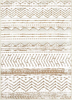 Nakagishi 6x9 Area Rugs Living Room: Washable Boho Large Neutral Soft Farmhouse Rug Stain Resistant Modern Indoor Floor Non-Slip Carpet for Bedroom Nursery Playroom Office Dining Dorm- White Brown