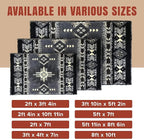 YHSF South West Native American Area Rug C318 - Easy Clean, Thick, Soft, Durable Native Tribal American Indian Inspired Rug for Bedroom/Living Room and More - Grey, 8 Feet x 10 Feet