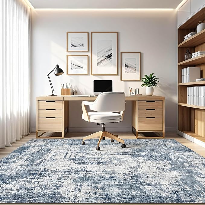 8x10 Area Rugs Living Room: Washable Large Abstract Soft Rug Stain Resistant Indoor Non-Slip Carpet for Men Modern Home Enthusiasts Aged 25-45 - High Traffic Areas - Bedroom Office Playroom