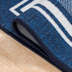 Beverly Rug Non Slip Area Rugs 3x3 Modern Bordered Non Skid Rubber Backing Soft Area Rug for Living Dining Room Easy to Clean Non Shedding Kitchen Bedroom Indoor Carpet 3 x 3 Navy