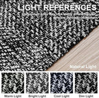 Collive Hallway Runner Rug, 2' x 6' Hand-Woven Reversible Washable , Black Cotton Modern Farmhouse Laundry Room Rug Long Carpet for Bathroom Sink Foyer Bedroom
