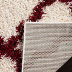 SAFAVIEH Dallas Shag Collection Accent Rug - 2'3" x 4', Ivory & Red, Trellis Design, Non-Shedding & Easy Care, 1.5-inch Thick Ideal for High Traffic Areas in Entryway, Living Room, Bedroom (SGD257R)