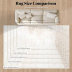 Area Rugs 8x10 Living Room: Washable Rug Modern Abstract Large Rugs Soft Non Slip Neutral Rug Stain Resistant Indoor Carpet for Bedroom Kitchen Dining Room Table Nursery Home Office Rugs(Beige,8'x10')