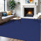 IOHOUZE Washable Area Rug 6x9 Non Slip Rugs for Living Room, Dining Room Rugs Bedroom Rug, Woven Braided Indoor Floor Carpet for Living Room Nursery Office, Royal Blue/Navy