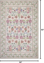 Loloi Rifle Paper Co. Rosa Collection RSA-01 Ivory 2'-0" x 5'-0" Accent Rug