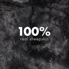 Real Sheepskin Rug 4x6 ft | Sheepskin Rugs for Living Room and Sofa | Bedside Rugs for Bedrooms | Large Fluffy Rug is Breathable & Heat-regulating in Color Dark Grey