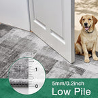 LUMI 8x10 Washable Low-Pile Area Rug for Living Room, Ultra Soft Modern Neutral Grey Rugs Non Slip with Rubber Backing, High Traffic, Stain Resistant Carpets, Ideal for Bedroom, Dining Room