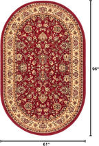 Unique Loom Sialk Hill Collection Area Rug - Washington (5' x 8' Oval Burgundy/Cream)