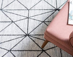 Rugs.com Lattice Trellis Collection Rug – 5' x 8' White Low-Pile Rug Perfect for Living Rooms, Large Dining Rooms, Open Floorplans