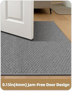 Color&Geometry Ultra Thin Indoor Door Mat Non Slip Rubber Backed Dirt Trapper 32"x48"(Rolled-up NO Creases), Rugs for Entryway, Front Door Mat Indoor Washable Low-Profile Entry Mat, Light Grey