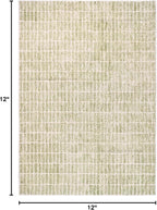 Hand-Tufted 100% Wool Area Rug – Unique Modern Geometric Grid Pattern, Soft Plush Textured Carpet for Living Room, Bedroom, Dining Room & Entryway (Light Green, 8' x 11')