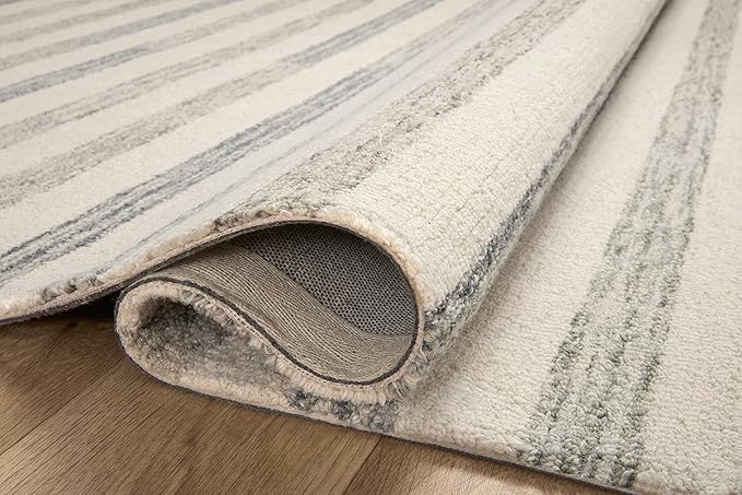 Loloi Chris Loves Julia Chris Collection CHR-05 Ivory/Slate 7'-9'' x 9'-9'', .50" Pile Height, Area Rug