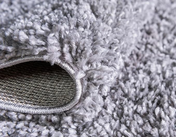 Unique Loom Davos Shag Collection Area Rug - Solid (2' 7" x 16' 5" Runner, Sterling)