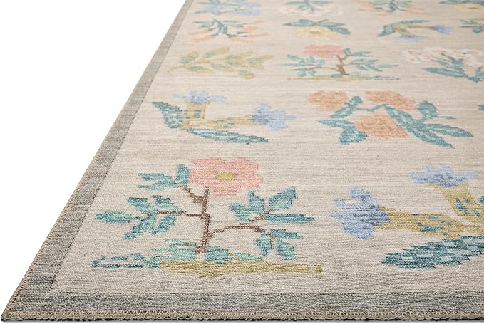 Loloi Rifle Paper Co. Rosa Collection RSA-03 Cream 2'-6" x 7'-6" Runner Rug