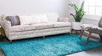 Unique Loom Solid Shag Collection Area Rug (5' 1" x 8' Rectangle Deep Aqua Blue)