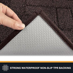 PURRUGS Dirt Trapping Door Mat 24" x 59", Non-Slip Machine Washable Entry Rug, Shoe Scraper, Dog Doormat, Super Absorbent Welcome Mat for Front & Back Door, Muddy Wet Shoes & Paws, Brown