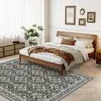 WITSHOCK Living Room Area Rugs 8x10: Soft Non-Slip Backing Washable Rugs Vintage Large Carpet for Bedroom Office Dining Room Kitchen Stain Resistant Home Decor Rug