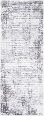 Bloom Rugs Washable Non-Slip 10 ft Runner - Gray/Charcoal/Blue Modern Abstract Runner for Entryway, Hallway, Bathroom, and Kitchen - Exact Size: 2.5' x 10'