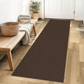 IOHOUZE Washable Runner Rug 2x6 Non Slip Runners for Hallways Entryway Runner Indoor, Kitchen Rugs Woven Cotton Floor Carpet for Kitchen Hall Entrance Bedroom, Brown