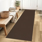 IOHOUZE Washable Runner Rug 2x6 Non Slip Runners for Hallways Entryway Runner Indoor, Kitchen Rugs Woven Cotton Floor Carpet for Kitchen Hall Entrance Bedroom, Brown
