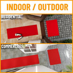 Ottomanson 3'11" x 51' Hallway Runner with Scraper Pile - Extra Durable Non-Slip Rug Mat for Indoor & Outdoor Use - Ideal for Kitchen, Entryway & Garage - High-Traffic Carpet, Red