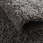 Unique Loom Solid Shag Collection Area Rug (8' Octagon, Graphite Gray)